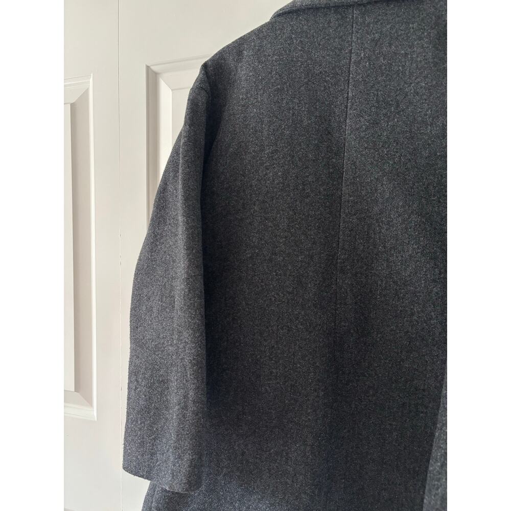 Women’s Gray Double Breasted Wool Blend Peacoat Jacket Long Coat Classic S M - Picture 10 of 10
